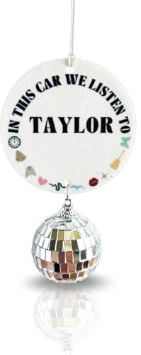 1 Pcs Tay-lor Car Air Freshener Charm,Disco BallCar CharmMirror Hanging Accessory,Car CharmMirror Hanging Ornament Accessory,Tay-lor Fans Gifts for Women Men (Unscented)