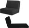 COSTWAY Bodensofa Klappbar, 4 in 1 Schlafsofa gepolsert mit 5-stufig Verstellbarer Rückenlehne, Bodensessel mit Schlaffunktion, Sofabett Klappsofa für Wohnzimmer, Schlafzimmer (Schwarz)
