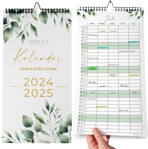 Familienplaner 2025 2026 - Familienkalender & Wandkalender 2025 2026 für Zuhause, Büro und Familie - Jahreskalender 2025 2026 - Juli 2025 bis August 2026 - Praktischer Kalender für Wand und Planung