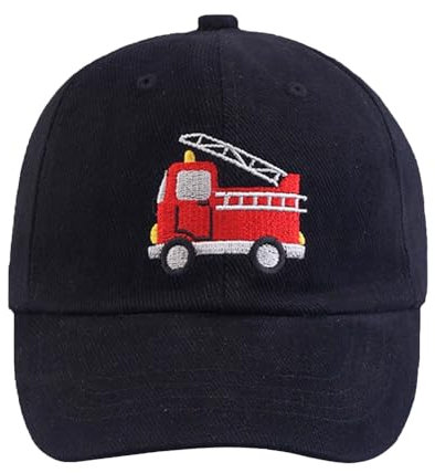 LGWJHCY Baseball Cap, Fire Engines Baseball Cap, UV Protection Baseball Cap, Adjustable Baseball Cap, Cotton Baseball Cap, Summer Hat Boys Girls One Size 2-5 Years(Black)
