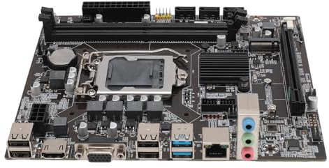 Placa Base para Servidor de Escritorio, Placa Base LGA1151 100MHz H110 para Interfaz M.2 (con 2 Tiras de Memoria de 8 GB)