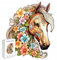 PASJO - Holzpuzzle Erwachsene mit Pferdemotiv 138 Teile 24x20 cm - Geschenkidee für Kinder - Puzzle Pferd - Einzigartige Tierförmige Holz-Puzzle - Creative Jigsaw für Erwachsene