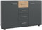 Kommode 130 cm breit Schlafzimmerschrank Schrank Sideboard Schlafzimmermöbel modern in Graphit mit Artisan Eiche