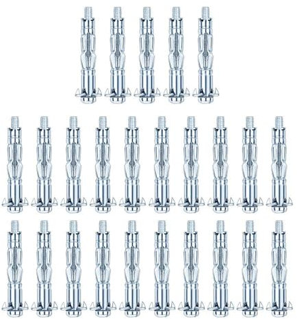 25pcs M5×37 Plasterboard Fixings Hollow Wall Anchors Heavy Duty Metal for Drywall Sheetrock