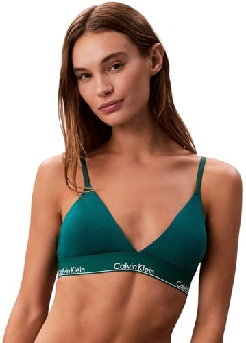 Calvin Klein Sujetador Triangular Mujer Lightly Lined con Logotipo en la Cintura, Azul (Turf), XXS