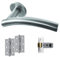 Internal Door Handles Arched T-Bar on Rose Brushed Steel Finish - 1 Pair