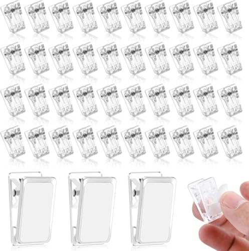 40 Stücke Klebrige Federclips Kleine Klammern für Fotos Aufhängen Mini Wandclips Selbstklebende Federklammern Wandteppichaufhänger Selbstklebender Befestigung Clip Plastic Clip (transparent（B）)