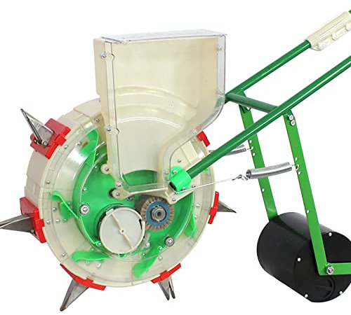 KIUYTQQ Hand-Sämaschine für den Garten, Walzensämaschine, verstellbare Präzisions-Sämaschine, Erdnuss-, Sojabohnen-, Mais-Werkzeuge, Streuwagen für Maisbohnen, Erdnüsse, Karotten, Kohl, 8 Öffnungen