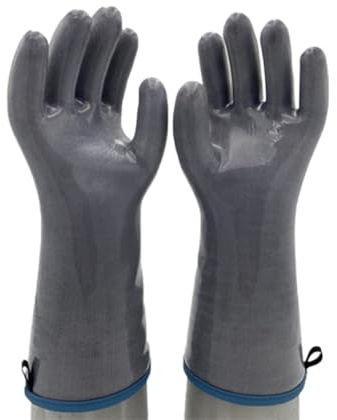 Guanti da forno in silicone liquido, guanti resistenti al calore per uso alimentare con dita, per cucinare, cuocere al forno e grigliare (Gray,L)