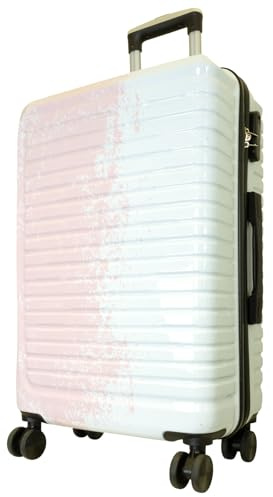 Monopol Reisekoffer und Kofferset 3tlg Hartschale Sierra Trolley (Weiss-pink, Koffer - Größe M)