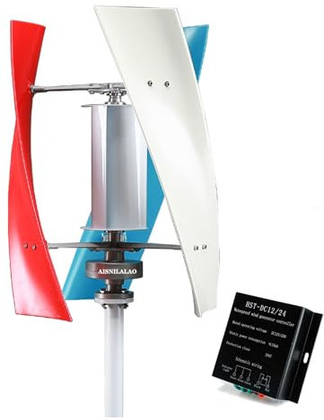 WWERTYY Aerogenerador Maglev de Eje Vertical de 3000 W + generador de Alto Voltaje, 24 V-48 V con Controlador de Carga, Molino de Viento doméstico