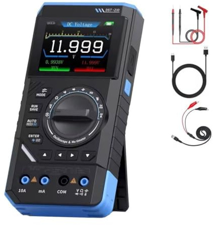 FUBESK DST210 - Multímetro digital 3 en 1 con generador de señal de osciloscopio de 10 MHz, color negro