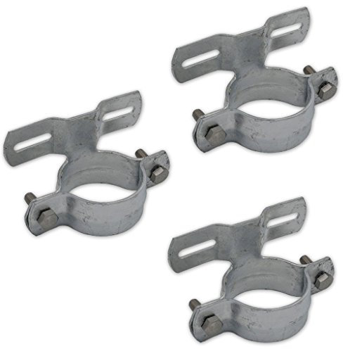 wall-art-design Rohrschellen für Schilderbefestigung, Halterung, Masthalterung, Schelle für Rohr Ø60mm, Bohrlochabstand 70mm, Silber