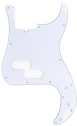 Musiclily Pro 13-Hole Modern P Bass Pickguard 3Ply White | for 4 String American Precision Bass