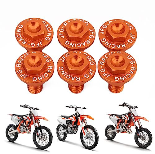AnXin 6PCS Front Fork Guard Bolt Screws for 50 65 85 SX 125-530SX SX-F XC XC-F EXC EXC TPI EXC-F XC-W XCF-W Freeride 250F 250R 350 690ENDURO/R Motorcycle - Orange