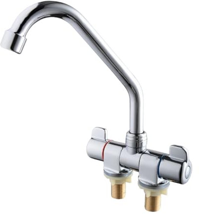 MASO 360 Grad klappbarer Wasserhahn, zusammenklappbar, für Heiß- und Kaltwasserhahn, Küche, Badezimmer, Wohnmobil, Marine, Deck, Luke, Wohnmobil, Zubehör, Wohnwagen, Boot
