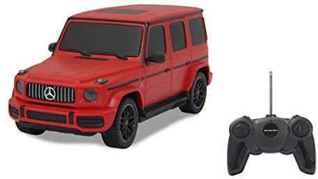 JAMARA 405193 - Mercedes-AMG G63 1:24 2,4GHz - offiziell lizenziert, ca zu 1 Stunde Fahrzeit bei ca. 9 Km/h, perfekt nachgebildete Details, hochwertige Verarbeitung, Rot