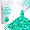 Hemway Eco Friendly Biodegradable Glitter - Turquoise Blue Holographic | 100g Super Chunky Plant-Based Metallic Flakes for Arts & Resin Crafts | Bio Supplies for Hair, Face, Body & Nail Art