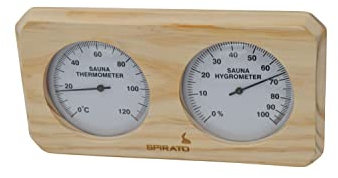 Thermomètre de sauna + hygromètre dans un cadre en bois
