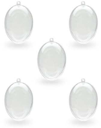 NaDeco Kunststoffeier transparent glasklar teilbar zum Basteln und Bemalen in 3 Längen Wählbar 60 80 100mm Hühnereier Dekoeier Ostereier Osterdekoration Osterdeko, Größe:80 mm | 5 STK.