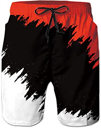 Fanient Herren Badehose 3D Painting Funny Grafik Badeshorts Schnelltrocknend Strandkleidung Sports Running Baden Strand Surf Board Shorts L