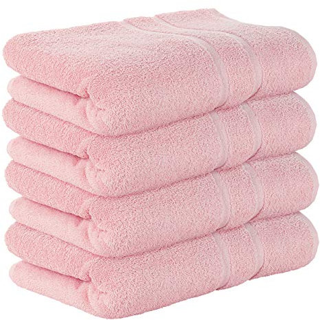 StickandShine 4er SET Premium Frottee Badetuch 100x150 cm in zartrosa in 500g/m² aus 100% Baumwolle