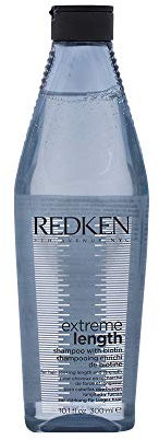 Redken Redken Extreme Length Shampoo, Pflegeshampoo für länger werdendes Haar, gegen Spliss & Haarbruch, Haarpflege mit Biotin & Rizinusöl, Feuchtigkeitspflege für lange Haare, 300 ml Unparfümiert