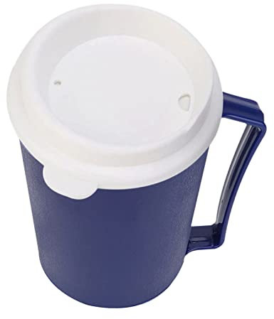 Agatige 12oz Isolierte Kaffeebecher, auslaufsichere Plastiktrinkbecher mit Tumbler Deckel Reise Kaffeebecher mit Griff für Parkinson, Behinderte, Schwach Grip