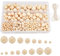 FOROREH 485Pcs holzkugeln mit Loch, Runde Holzperlen Set, 8 Größen Naturperlen mit Loch, Holzkugeln Bastelperlen für handgefertigte Schmuck Armband Halskette (6, 8, 10, 12, 14, 16, 18, 20 mm)