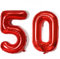 Luftballons Zahl 50, Zahl ballon 50 rot Luftballons 50. Geburtstag deko frau Folienballon 50 Zahlballons 50 rot XXXL 40 Riese Aufblasbar Helium Ballon 50 jahre Geburtstag Deko frauen rot(50)