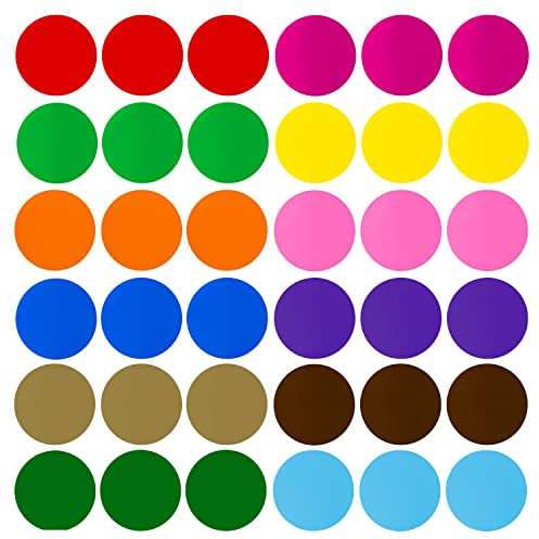 AIEX 36 Stück 15,2cm Runde Dot Aufkleber, Abnehmbar Bunt Vinyl Bodenmarker Aufkleber Dry Erase Circles Abziehbilder Formen für Klassenzimmer Tische Schreibtische Whiteboards Wände