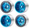 Runup 4 Stück Metall 1.9 Beadlock Felgen-Set, Breite 35 mm Radnabe für Axial SCX10 SCX10 II 90046 SCX10 III AXI03007 TRX4 Gen8 1/10 RC Crawler (Blau)