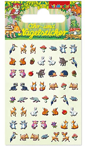 56 Ohr- und Nagelsticker für Kinder und Erwachsene | Sticker Ohrsticker (Waldtiere)