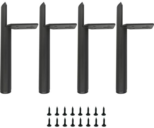 LONGZG 18 cm Möbelfüße Schwarz Metall, DIY Metall Tischfüße, Belastbar Bis 800 KG, geeignet für Sofa/Couchtisch/TV-Schrank/Bett und andere Möbel