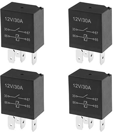 The Lord of the Tools 4PCS Car Relay 4 Pins 12V 30A Relay Multifunction Plug-in Relay for Cars Trucks Air Conditioners Oil Pumps Automotive Replacement Parts
