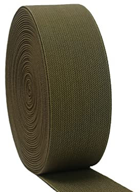 Jesep Yong 5,1 cm olivgrünes Strick-Gummiband zum Nähen, 9,1 m, 50 mm, doppelseitig, gewebt, elastisch, schwere Stretchbänder für Kleidung, Hosen, Bund, Perücken, Röcke, Bastelprojekte