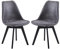 EGGREE 2er Set Esszimmerstühle Skandinavisch Design SGS Geprüfter, Polsterstuhl aus Wildleder Rückenlehne, Küchenstuhl Essstühle mit Schwarz Massivholz Buche Bein, Dunkelgrau