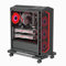 Supporto CPU per PC, computer desktop, supporto universale per CPU regolabile, alloggiamento mobile con 4 ruote chiudibili per CPU sotto scrivania - nero