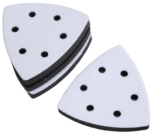 4PCS 93mm 6 Holes Hook Soft Interface Pad Triangle Sanding Loop Sponge Cushion Pad for Sanding Machines Impact-Resistant Noise Reduction