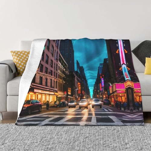 Streets of New York City Flanelldecke, ultraweicher Überwurf für Sofa und Reisen, kompakte Klimaanlage Decke in verschiedenen Größen