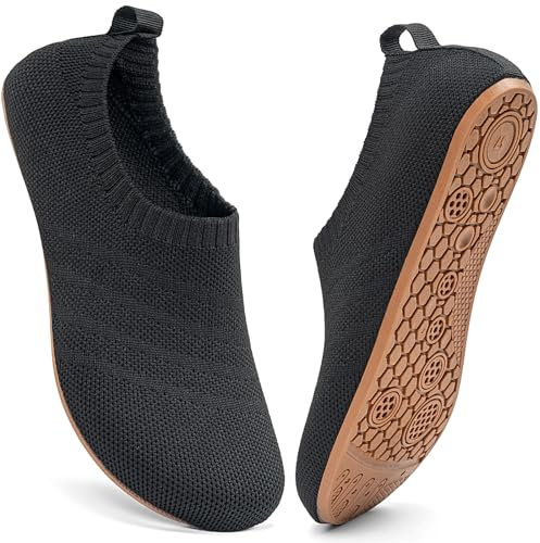 Sosenfer Chaussons Hommes Chaussures Maison pour Femmes Chaussures Pieds Nus Dames Antidérapant Chaussons Chaussettes Plats Chaussons Maison Cosy Chaussons Unisexe-OxfordBlack-45