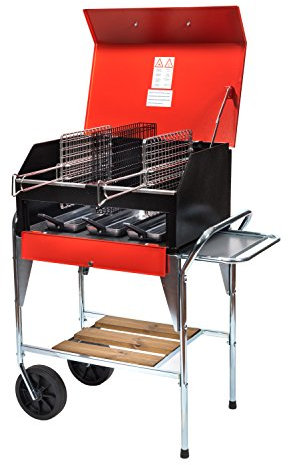 FABBRICA ITALIANA BARBECUE Barbecue modèle WEEKEND, complet avec accessoires, cuisson verticale sans fumée, barbecue à charbon, grillage en acier inoxydable certifié. Barbecue vertical.