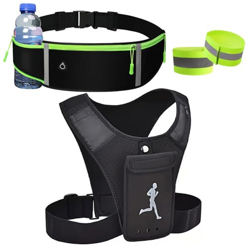 Running Gear Sets, Running Belt,Running Phone Holder,Multifunctional Mobile Phone Bag,Running Belt with Water Bottle, Waterproof Running Phone Holder Vest, Lightweight