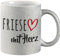 Huuraa Glitzer Tasse Friese mit Herz Geschenk 330ml Silber Friese Präsent