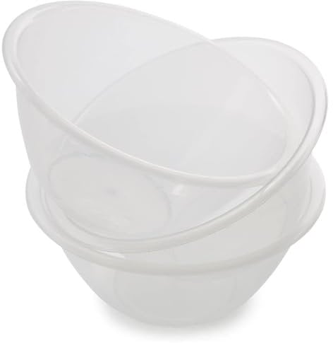 ZOPPER Clear Plastic Kitchen Mixing Bowl, Serving Bowl | Lightweight, Easy to Clean, Multipurpose Mixing Bowl for Fruit, Vegetable, Salad-Set of 3 (20cm)