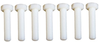 Lot de 50 vis en plastique M5 x 25 mm à tête hexagonale Blanc