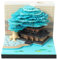 3D Notizblock, Tischkalender 2025 mit LED und Stifthalter, 3D Kalender, 3D Notizblock Baum Wochenkalender Tagesabreißkalender, Schreibtisch Deko (blauer Baum mit LED)