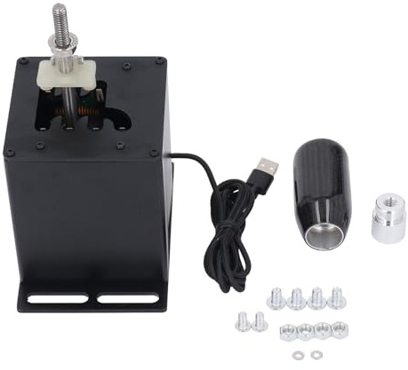 CHICIRIS Aluminium-Rennspiel-Schalthebelsimulator, Authentisches Fahrerlebnis für G27 G29 T300, Einfache Installation, Simuliert Echtes Schalten, Schwarz
