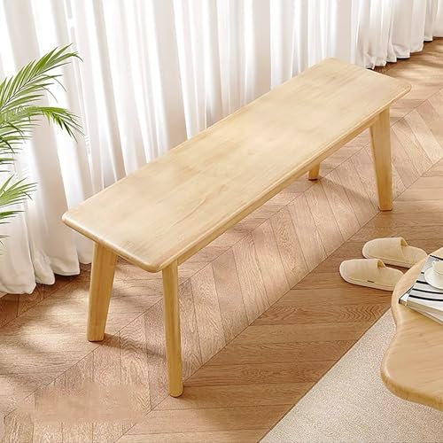 ZQKJLH Esszimmerbank Sitzbank Holzbank Essbank Konsolentisch Tischbank Moderne Bank Küchenbank Essbank Schlafzimmerbank Bettbank für Esszimmer Flur Sitzbank Ohne Lehne(Beige,140 * 30 * 45cm)