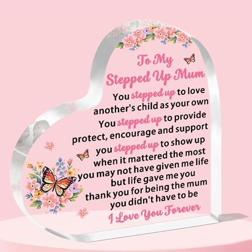 FMCC Regalos para madrastra, regalos de cumpleaños para madrastra, regalos de cumpleaños, Navidad, día de la madre, placa acrílica, regalos para madrastra